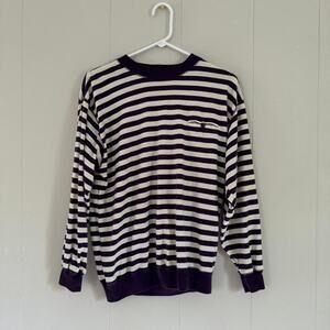 Vintage Diversity Sport purple & white stripe lightweight pullover shirt medium